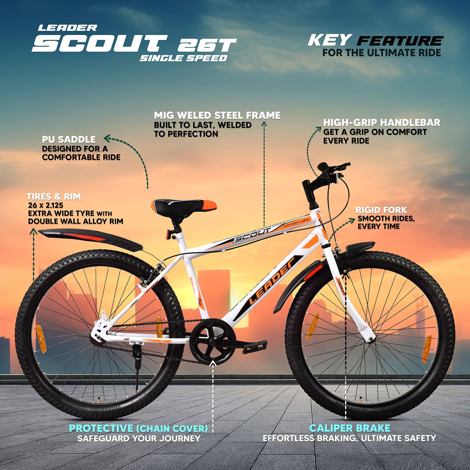 Buy Scout 26T Best MTB Bicycle for Men Online Leader Bicycles