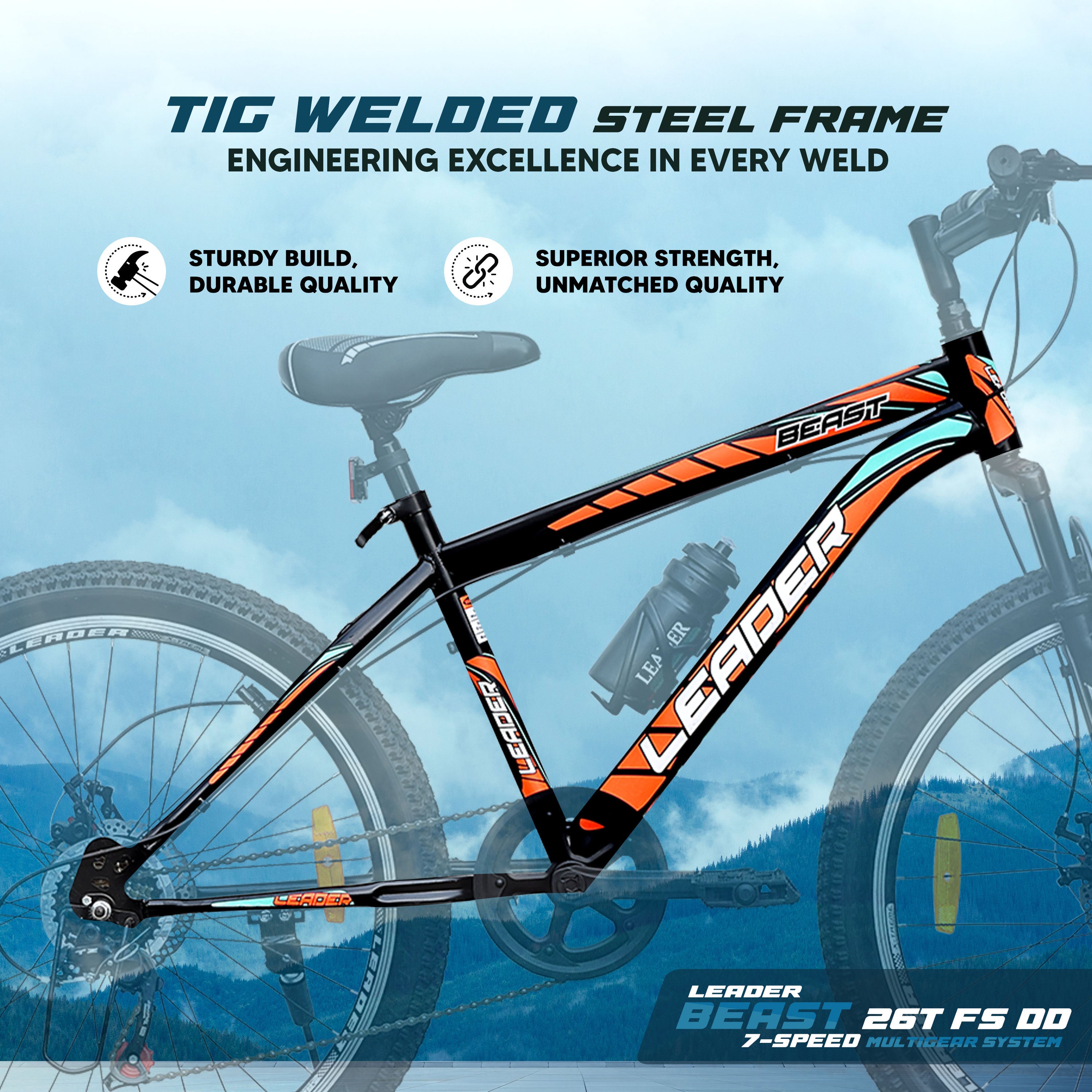 gear cycle price in india Buy Leader Beast 26T Multispeed Mountain Cycle Online Leader Bicycles