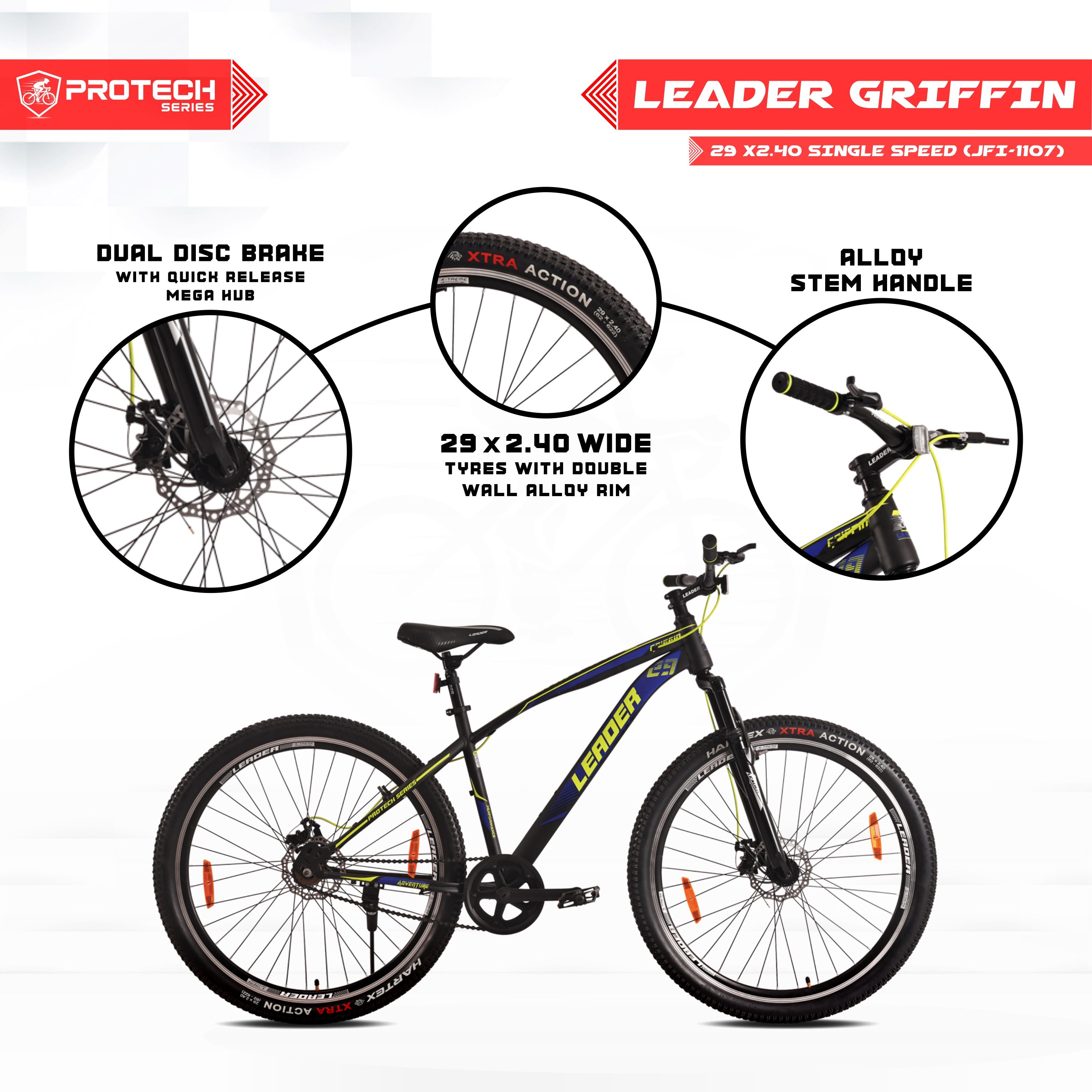 Leader Griffin 29T Single Speed MTB with Dual Disc Brake