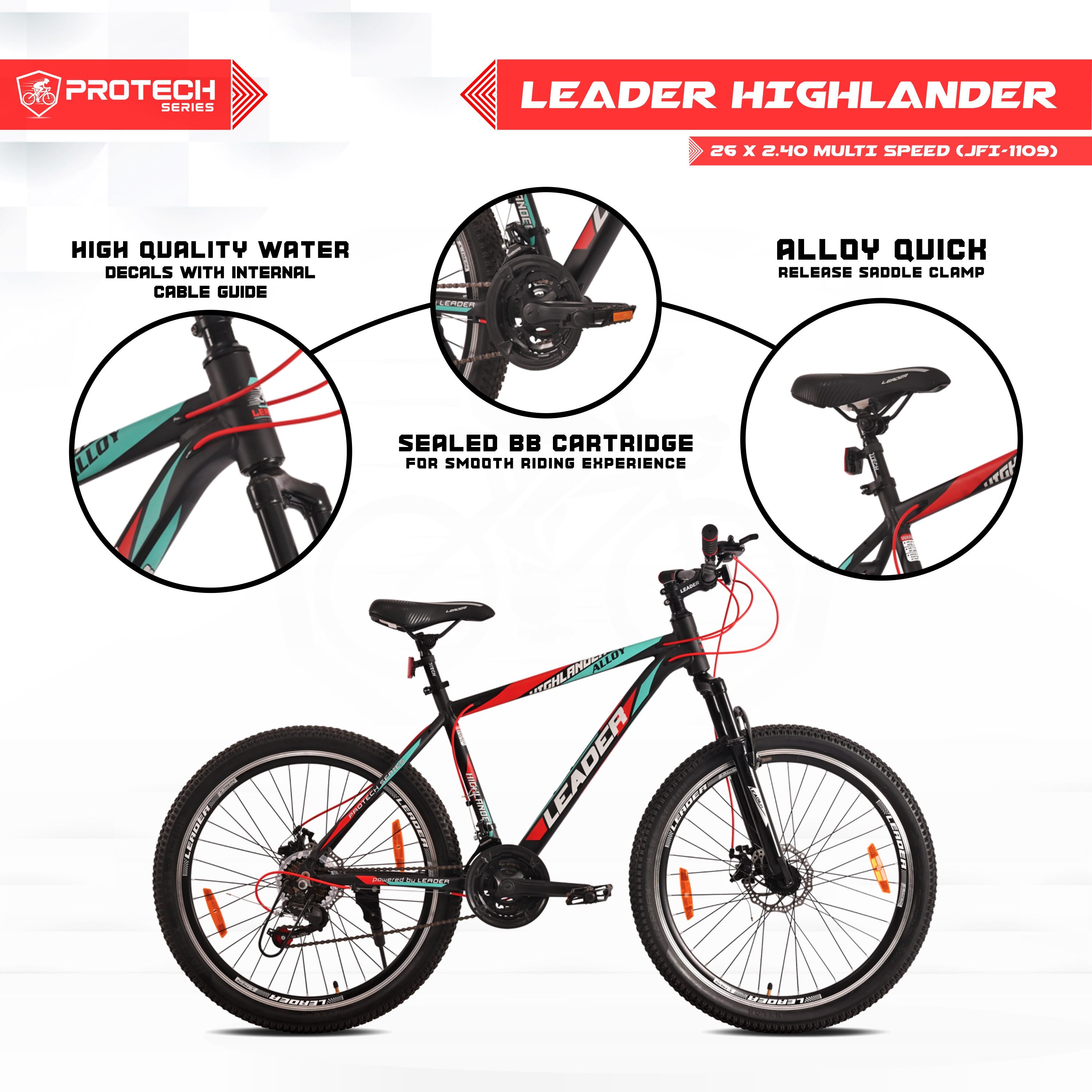 Leader Highlander 26T 21 Speed Alloy cycle with Dual Disc Brake
