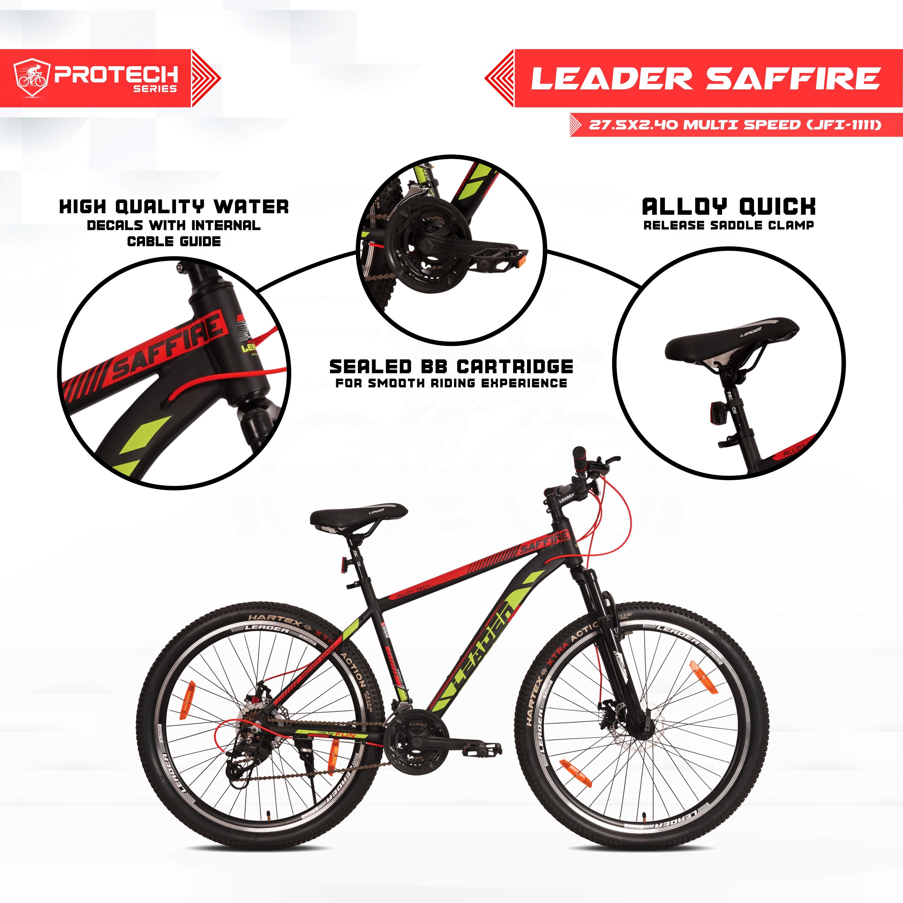 Leader Saffire 27.5T 21 Speed Alloy cycle with Dual Disc Brake